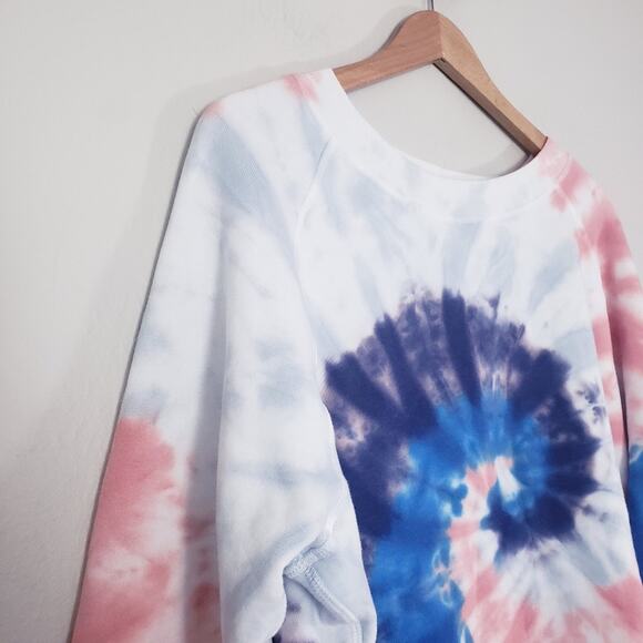 NEW Wildfox Couture Monte Crop Dawn Spiral Tie-Dye Hooded Sweatshirt - Picture 8 of 12